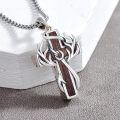 TOUPOP Sterling Silver Antler Cross Fish Hook Pendant Deer Hunting Christian Jewelry Gift-0-2