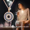 wholesale 925 Sterling Silver Round Blue Crystal Evil Eye Pendant Necklaces Wholesale for Women Greek Protection s-0-10