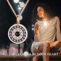 wholesale 925 Sterling Silver Evil Eye Pendant Necklace Blue Black Cz Crystal Circle Chain Jewelry-0-10