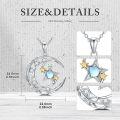 wholesale 925 Silver & Moonstone Islamic Star and Crescent Moon Pendant Necklace for Women-0-4
