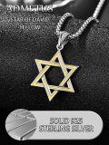 wholesale 925 Sterling Silver Yellow Enamel Star of David Pendant Necklaces for Men s-0-3
