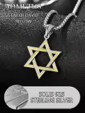 wholesale 925 Sterling Silver Yellow Enamel Star of David Pendant Necklaces Wholesale for Men s-0-3
