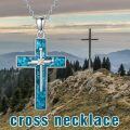 wholesale 925 Sterling Silver Cross Pendant With Turquoise Inlay Chain-0-5