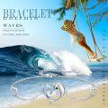 wholesale 925 Sterling Silver Blue Crystal Dolphin Heart Charm Bracelet Adjustable Oceanic s for Her-0-5