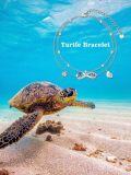 wholesale 925 Sterling Silver Multi-Charms Ankle Anklet with Palm Tree Starfish Turtle and Shell Charms-0-1