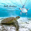 wholesale 925 Sterling Silver Blue Mother-of-Pearl Shell Sea Turtle Tree of Life Compass Pendant Necklace for Women Mom Ocean Lover -0-4