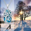 TOUPOP Sterling Silver Turquoise Tree Of Life Pendant Necklace Gift-0-4
