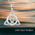 wholesale 925 Sterling Silver White Gold Plated Celtic Trinity Knot Opal Pendant Necklace-0-4