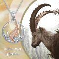 wholesale 925 Sterling Silver Rose Gold Plated Highland Cow Landscape Pendant Necklace for Women and Girls-0-5