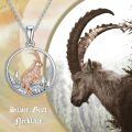 wholesale 925 Sterling Silver Rose Gold Plated Highland Cow Landscape Pendant Necklace for Women and Girls-0-5