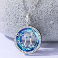 wholesale 925 Sterling Silver Blue Crystal Leo Constellation Pendant Necklaces for Women Astrology Gifts-0-1