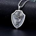 wholesale 925 Sterling Silver Saint Michael Shield Cross Sword Religious Medal Pendant Necklace  s for Men Women Boys Girls-0-1