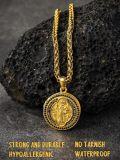 wholesale Gold 925 Sterling Silver Saint Benedict Medal Locket Pendant Chain Catholic Christian Gifts for Men/Women-0-1