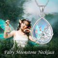 wholesale 925 Sterling Silver Fairy Butterfly Blue Stone Locket Necklace for Women Girls' Gifts-0-4