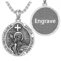 TOUPOP Sterling Silver Four Way Cross St Michael St Christopher St Benedict St Joseph St Francis Pendant Necklace-0-0