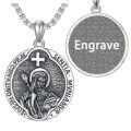 TOUPOP Sterling Silver Four Way Cross St Michael St Christopher St Benedict St Joseph St Francis Pendant Necklace-0-0
