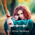 wholesale 925 Sterling Silver Arrow Necklace with Heart-Shaped Zircon, Love & Courage Symbol, Hypoallergenic Jewelry Gift for Women-0-2