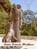 wholesale 925 Sterling Silver Saint Francis Prayer Medal Pendant Necklace for Women and Men-0-5