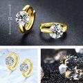 wholesale  10K Yellow Gold Moissanite Hoop Earrings, 14mm 2CT D Color Flawless, Hypoallergenic-0-3