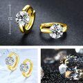 wholesale 18K Gold Round Cut Moissanite Huggie Hoop Earrings for Women-0-1
