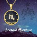 wholesale 14k Gold Plated Blue Sandstone Zodiac Necklace 12 Constellation Pendant for Women-0-4