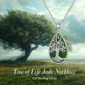 wholesale 925 Sterling Silver Tree Of Life Pendant Necklace Wholesale With Green Gemstone-0-66