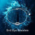 wholesale  925 Sterling Silver & Zircon Black Evil Eye Bracelet for Protection Good Luck Adjustable Gift for Women Men-0-3