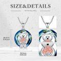 wholesale 925 Sterling Silver Bear with Roses Pendant Necklace-0-4