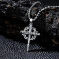 wholesale 925 Sterling Silver & Gold-Plated Black Christian Cross Necklace  - 22 + Extender-0-4