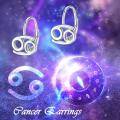 wholesale 925 Sterling Silver Cancer Zodiac Constellation White Gold Plated Clip Earrings For Women-0-1