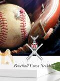 wholesale 925 Sterling Silver Baseball Bat & Ball Pendant Necklaces Sporty Gifts for Men Women-0-1
