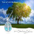 wholesale 925 Sterling Silver & Turquoise Stone Tree of Life Pendant Necklace for Women-0-3