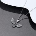 wholesale 925 Sterling Silver Flying Hawk Pendant Necklace - Mens Womens Gifts Jewelry-0-2