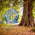 wholesale Sterling Silver Crystal Tree of Life Initial Necklace Mother s Day Gift - Rhodium Plated-0-27