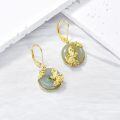 TOUPOP 14K Gold Plated Sterling Silver Jade Earrings for Women-0-5