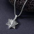 wholesale 925 Sterling Silver Medusa Head in Star of David Pendant Necklace-0-4
