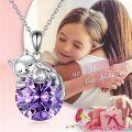 wholesale 14K Gold Pink Crystal Black Cat Pendant Necklace for Women Cats Lover-0-56