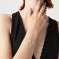 wholesale 925 Sterling Silver Cross Charm Bracelet with Gemstone - Handmade Jewelry Gift for Women-0-2