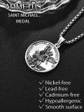 wholesale 925 Sterling Silver St Michael Archangel Protect Us Pendant Necklace for Men Women 3D Angel Guardian -0-4