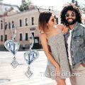 wholesale 925 Sterling Silver Clear Crystal Heart Drop Earrings s for Women and Girls-0-4