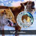 wholesale TOUPOP Wolf Jewelry Sterling Silver Wolf And Boy Pendant Necklace With Blue Circle Crystal Celtic Jewelry Gifts For Women Men Christmas Birthday -0-1