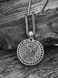 wholesale 925 Sterling Silver Saint Michael Pendant Necklace  with Angel Design for Men & Women Catholic Religious -0-1