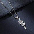 wholesale 925 Sterling Silver Turquoise Lightning Bolt Witch Skeleton Pendant Necklace-0-2