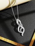 wholesale White Gold 14K Lab-Grown Diamond Infinity Pendant Necklace for Women-0-4