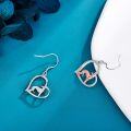 wholesale 925 Sterling Silver Greyhound Dog Heart Shape Dangle Drop Earrings for Women-0-4