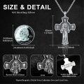 wholesale 925 Sterling Silver Cross Jesus Pendant Necklace with Chain for Men & Women Christian Gifts-0-5