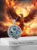 wholesale 925 Sterling Silver Celtic Phoenix Abalone Shell Pendant Necklace Gift for Women-0-3