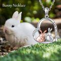 wholesale 925 Sterling Silver Bunny Heart Pendant Necklaces - Cute Rabbit Couples Gifts for Her-0-4