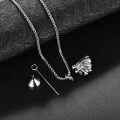 wholesale 925 Sterling Silver Aunt Cremation Necklace Wholesale Engraved Heart Urn Pendant-0-3