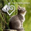 wholesale 925 Sterling Silver Cat Face Heart Locket Pendant with Cubic Zirconia and Paw Print Charm Necklace for Ashes Keepsake Memory Jewelry-0-1